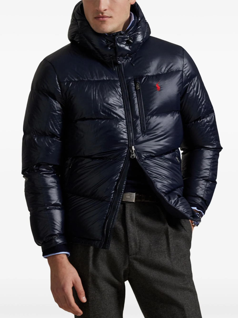 RALPH LAUREN The Gorham Glossed Down Jacket Collection Navy Glossy