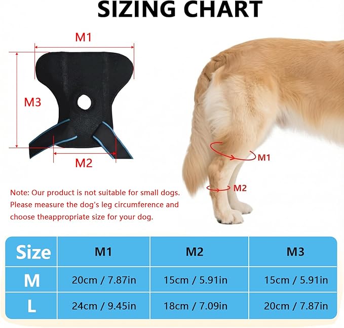 Dog Knee Brace for Back Leg, ACL Support for Large Dogs, Adjustable Dog Leg Brace for Hind Leg Injuries, Canine Joint Wrap for Arthritis Recovery (L)