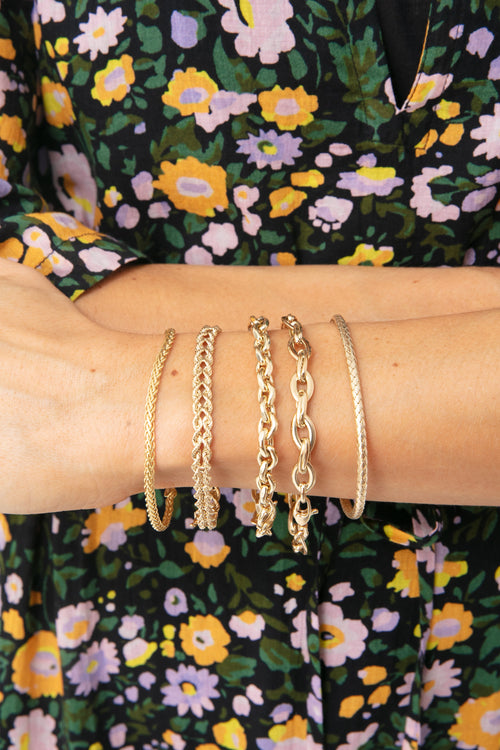 10k Gold Fine Wheat Chain Bracelet
